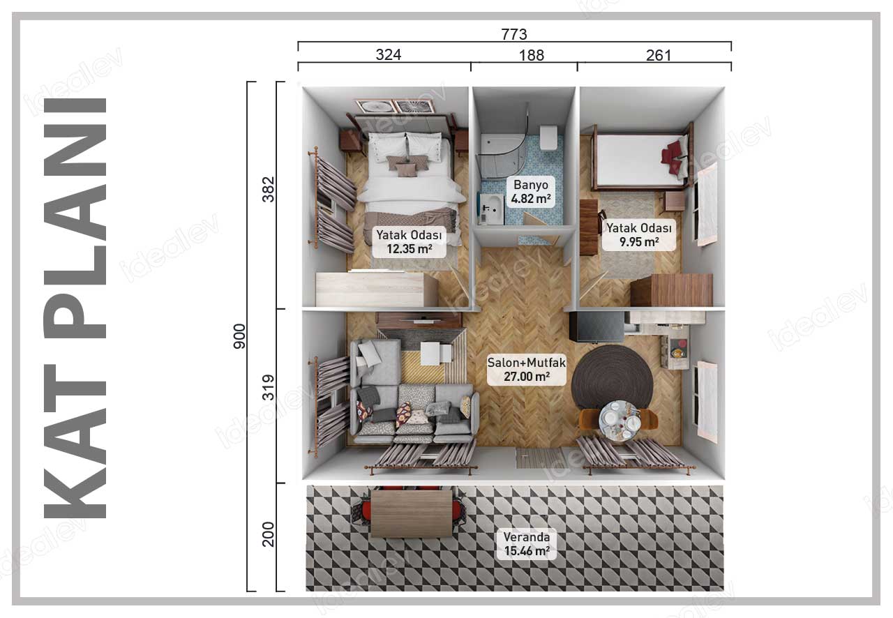 70 m² Prefabricated House 3 70 m² Prefabricated House - Image 2