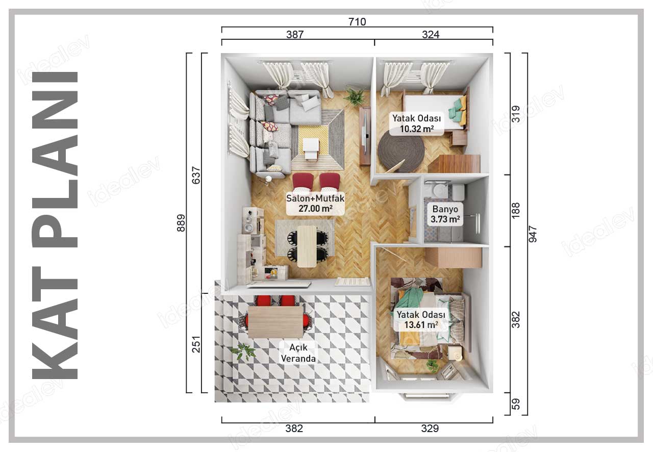 55 m² Prefabricated House 4 55 m² Prefabricated House - Image 2