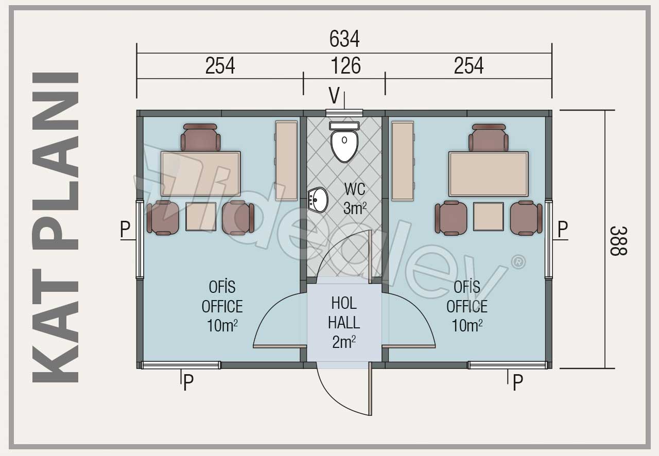 Prefabricated Office 25 m² 3 Prefabricated Office 25 m² - Image 2
