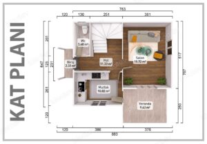 Alternative view of Two Story Prefabricated House 110 m²