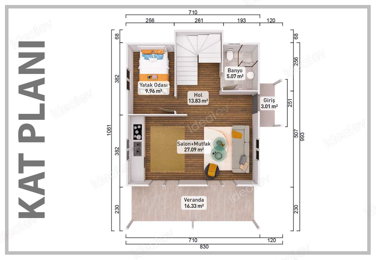 136 m² Two Story Prefabricated House 4 136 m² Two Story Prefabricated House - Image 2