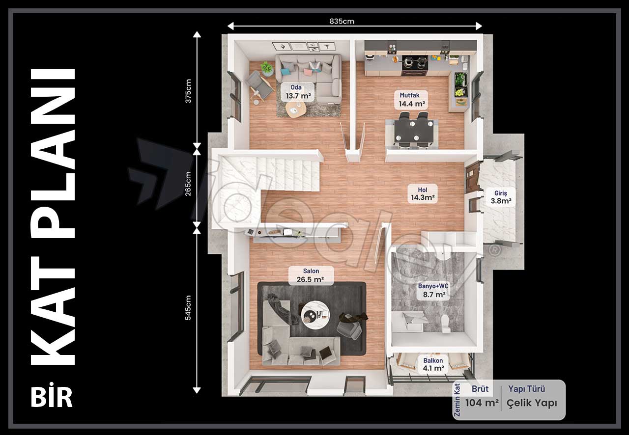 204 m² Two Story Steel Frame House 5 204 m² Two Story Steel Frame House - Image 3
