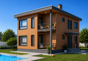 Alternative view of Two Story Steel Frame House House 204 m²