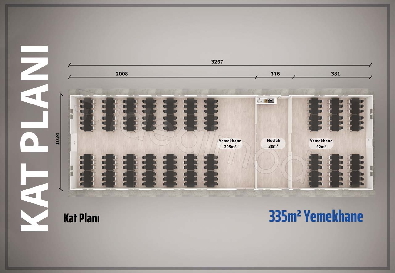 Prefabricated Dining Hall 335 m² 3 Prefabricated Dining Hall 335 m² - Image 2