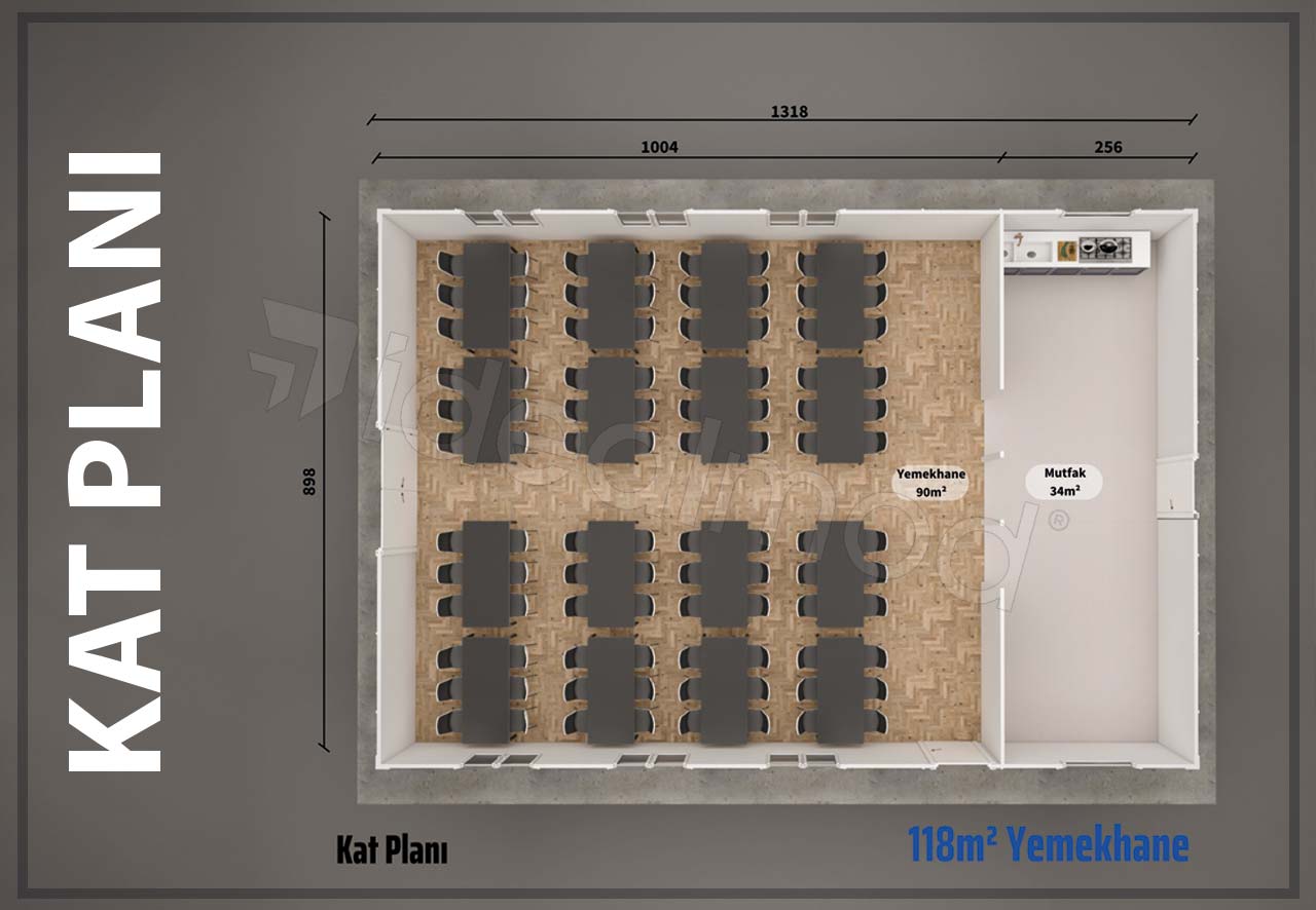 118 m² Prefabricated Dining Hall 4 118 m² Prefabricated Dining Hall - Image 2