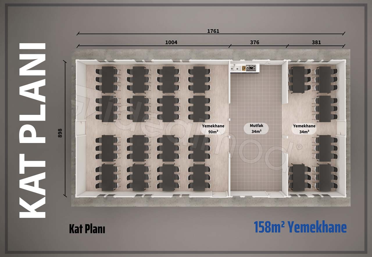 158 m² Prefabricated Dining Hall 4 158 m² Prefabricated Dining Hall - Image 2