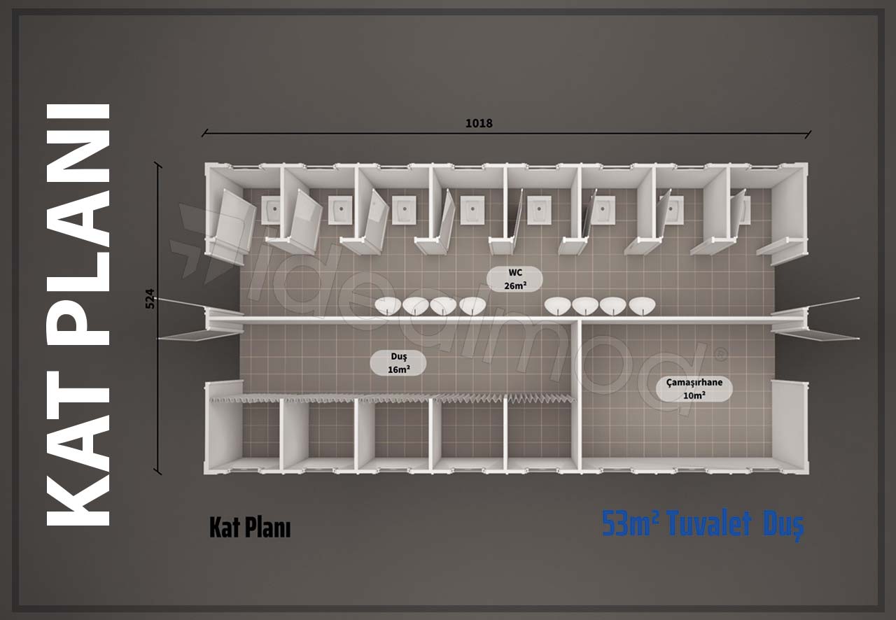 53 m² Prefabricated Toilet and Shower 4 53 m² Prefabricated Toilet and Shower - Image 2