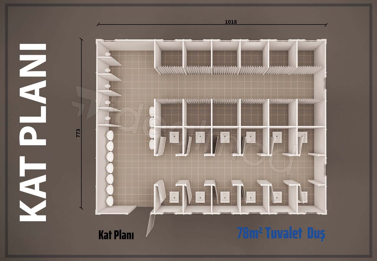 Prefabricated Toilet and Shower 78 m² 4 Prefabricated Toilet and Shower 78 m² - Image 2