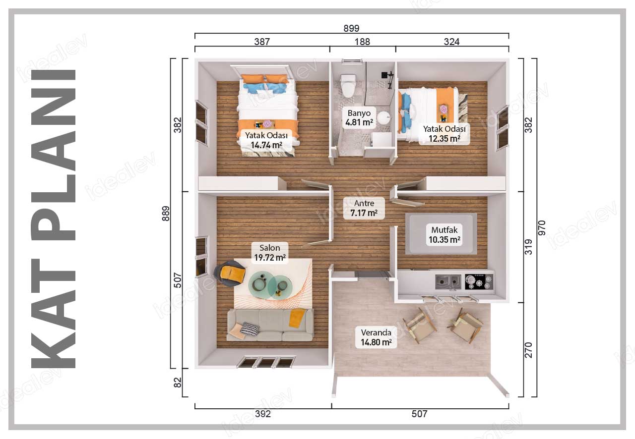 84 m² Prefabricated House 4 84 m² Prefabricated House - Image 2