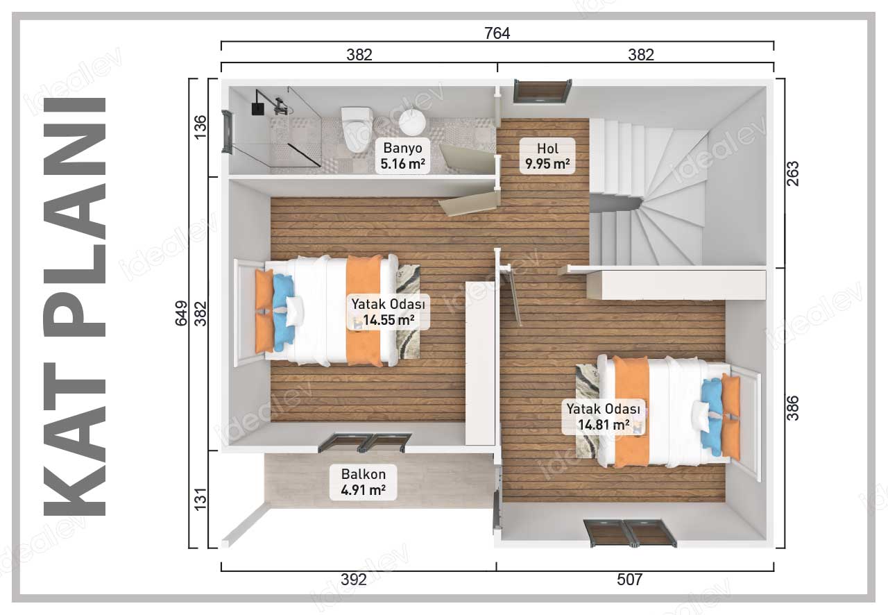 Two Story Prefabricated House 99 m² 4 Two Story Prefabricated House 99 m² - Image 2