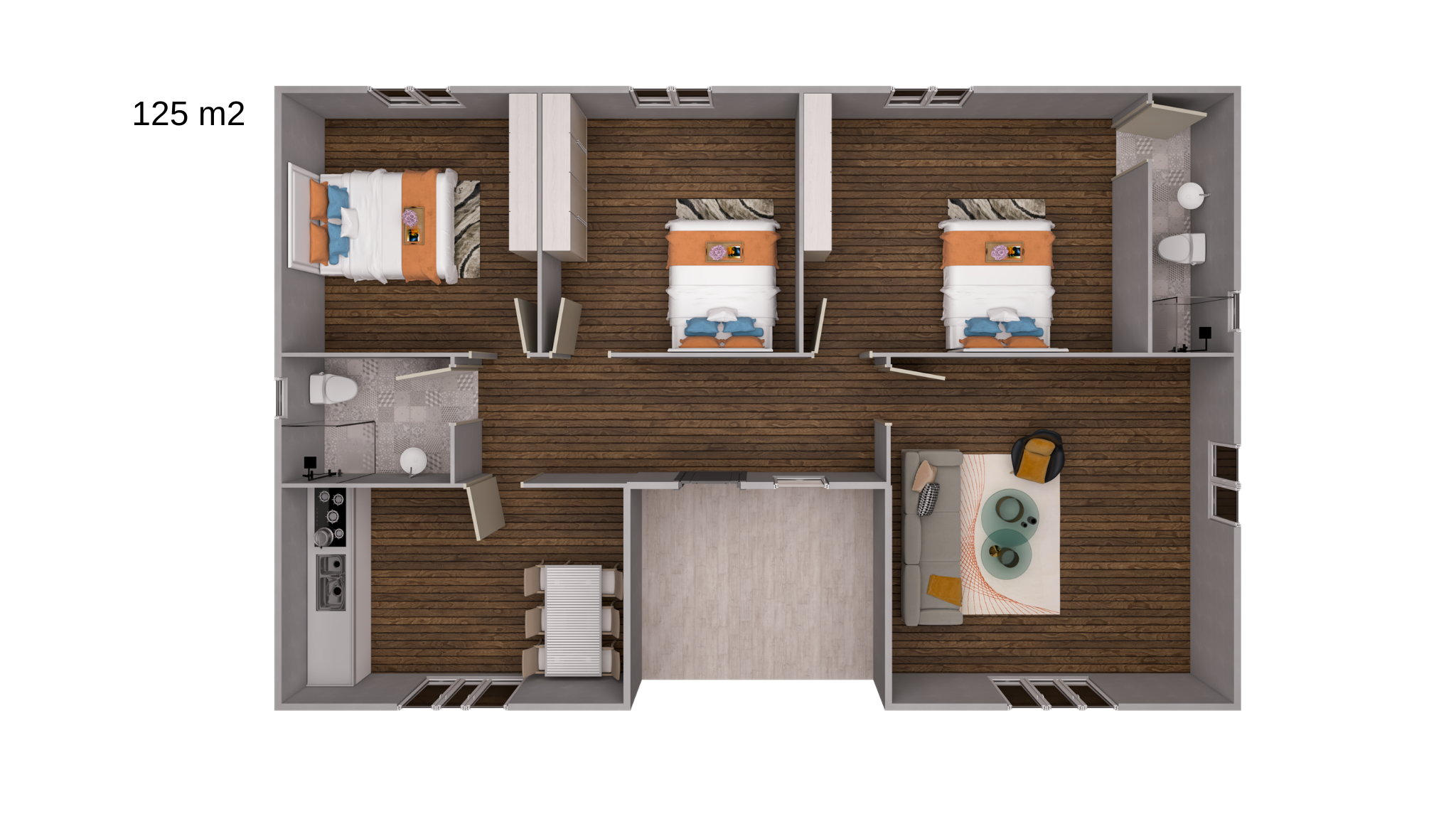 125 m² Prefabricated House 4 125 m² Prefabricated House - Image 2