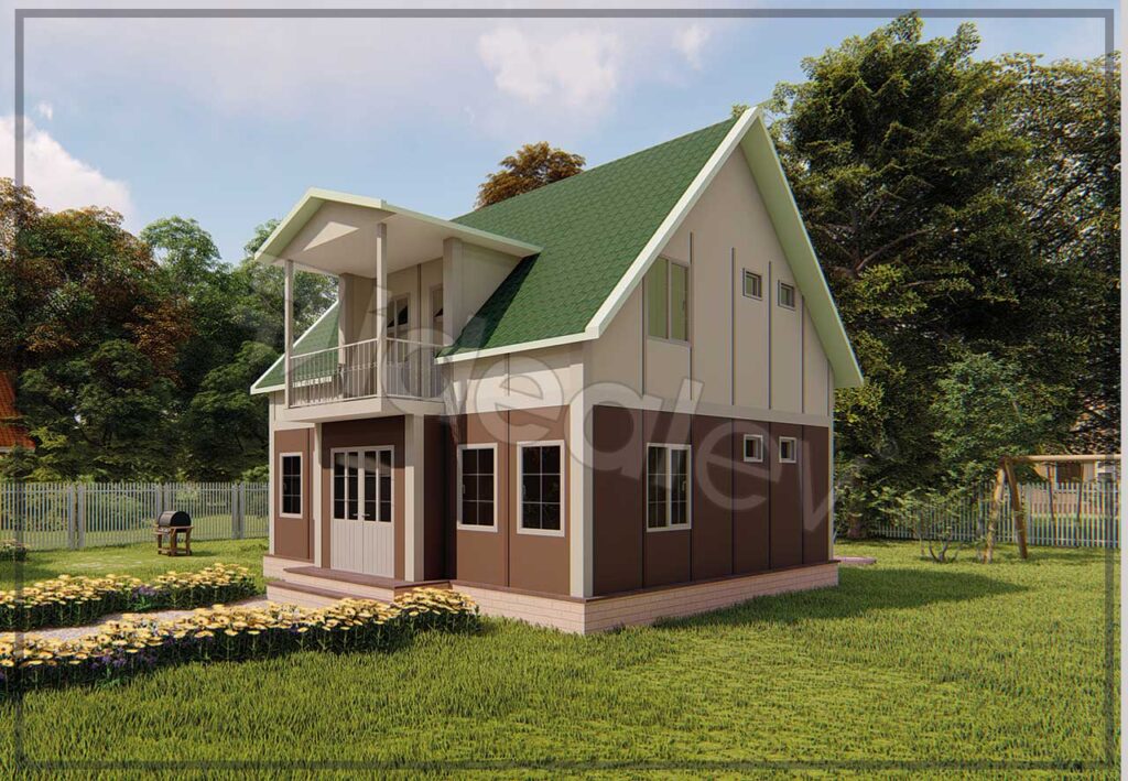 123 m2 Dubleks Dik Çatılı Prefabrik Ev