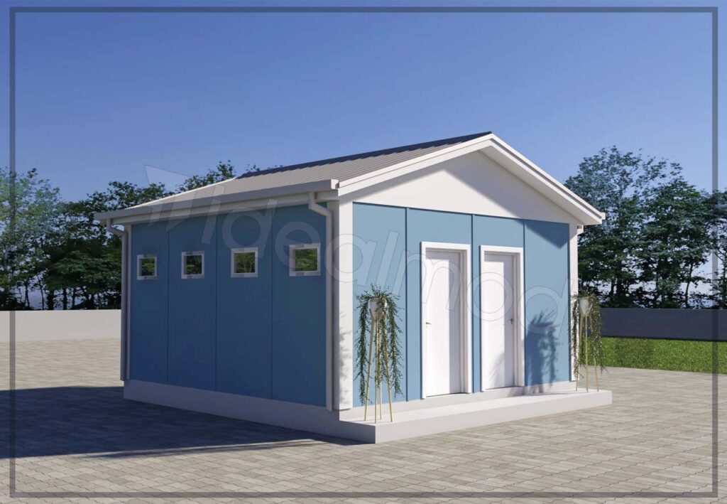 Pré-fabricados de 27 m2 com wc e chuveiro