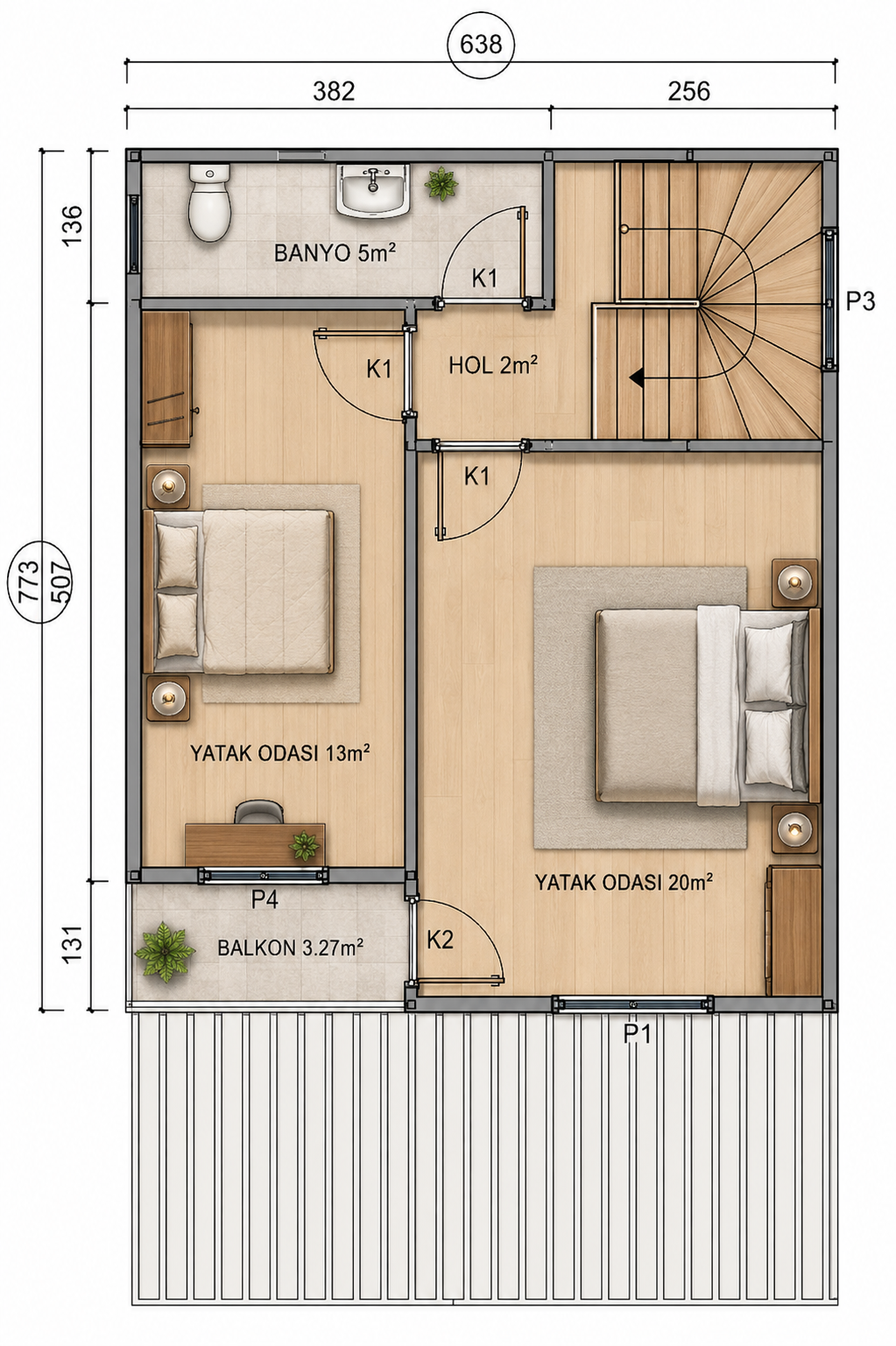 116 m² Two Story Prefabricated House 5 116 m² Two Story Prefabricated House - Image 3