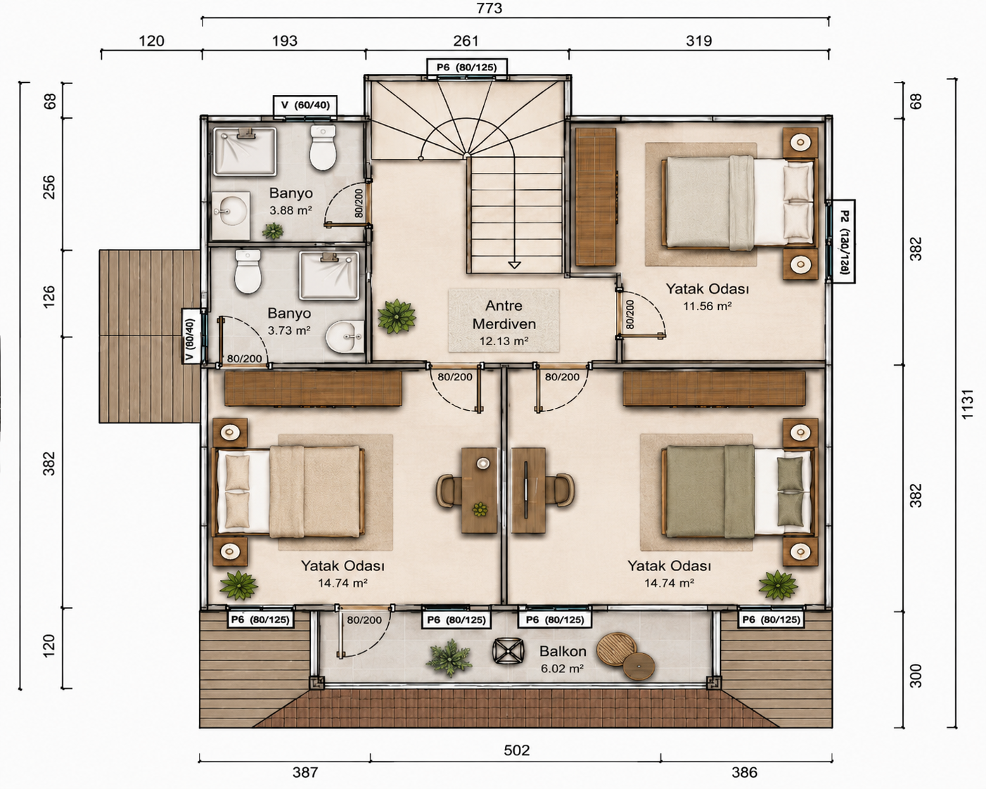 154 m² Two Story Prefabricated House 2 5 154 m² Two Story Prefabricated House 2 - Image 4