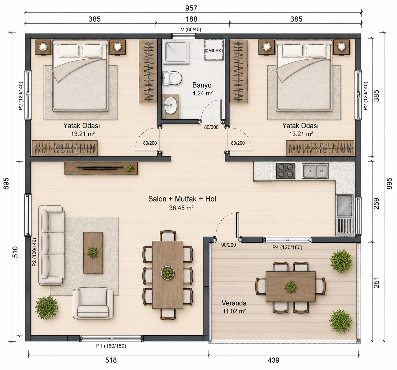 86 m² Prefabricated House 2 4 86 m² Prefabricated House 2 - Image 2